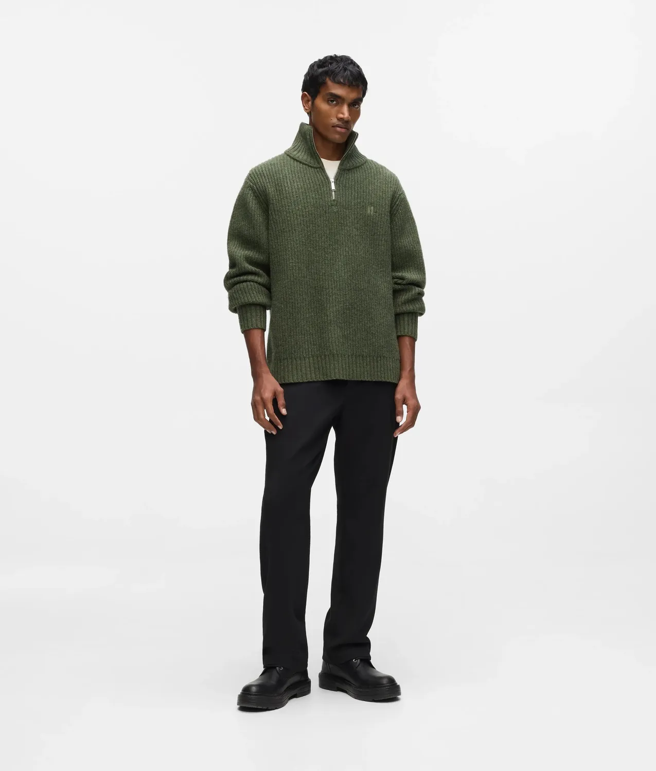 Karl Lagerfeld Half-Zip Rollkragenpullover Lammwolle
