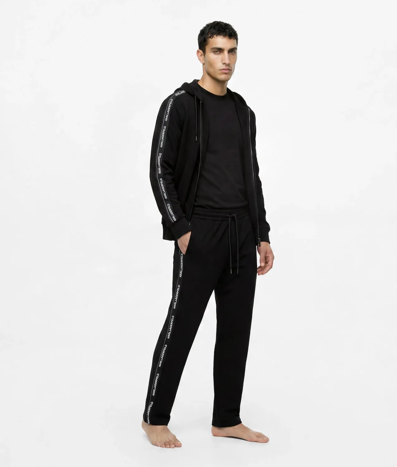 Karl Lagerfeld Logo Loungewear Zip-Hoodie Oversize