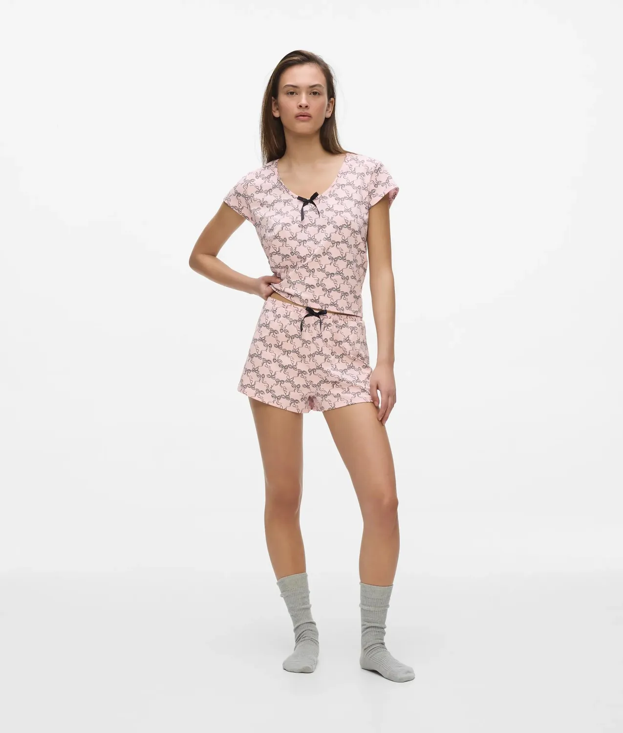Karl Lagerfeld Signature Bow Pyjama Set Bio-Baumwolle