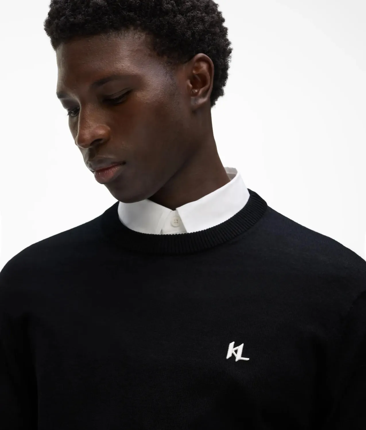Karl Lagerfeld Merino Pullover Rundhals Stick Damen Herren