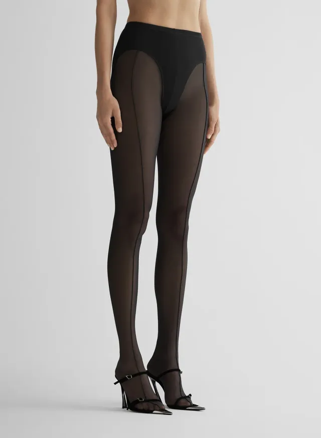 Mugler Re/Edit Pantyhose Strumpfhose Schwarz Tüll