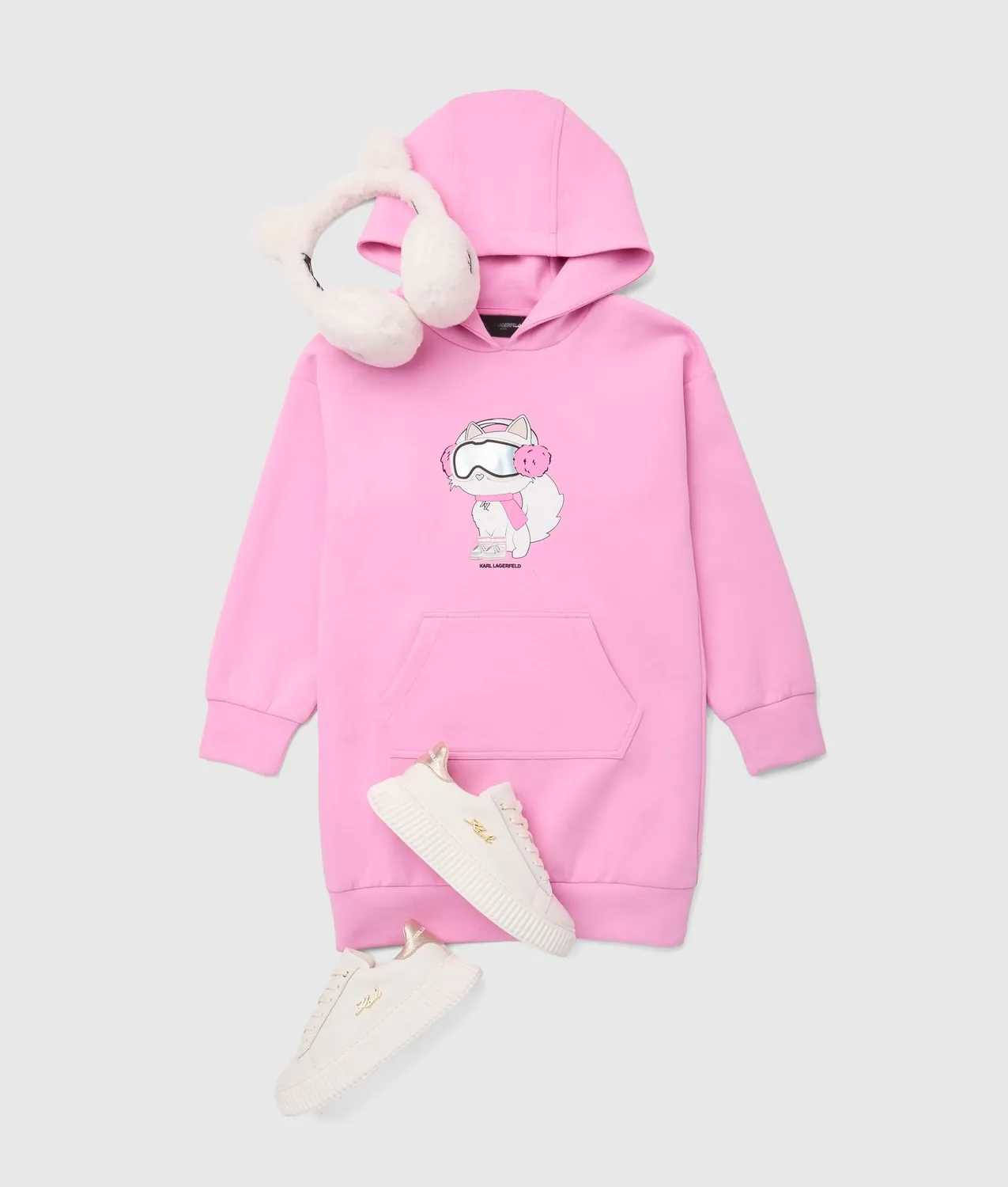 Karl Lagerfeld Ikon Girls Hoodie-Kleid Choupette