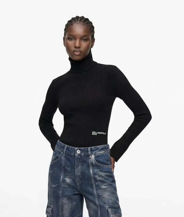 Karl Lagerfeld KL Jeans Rollkragenpullover Feinstrick