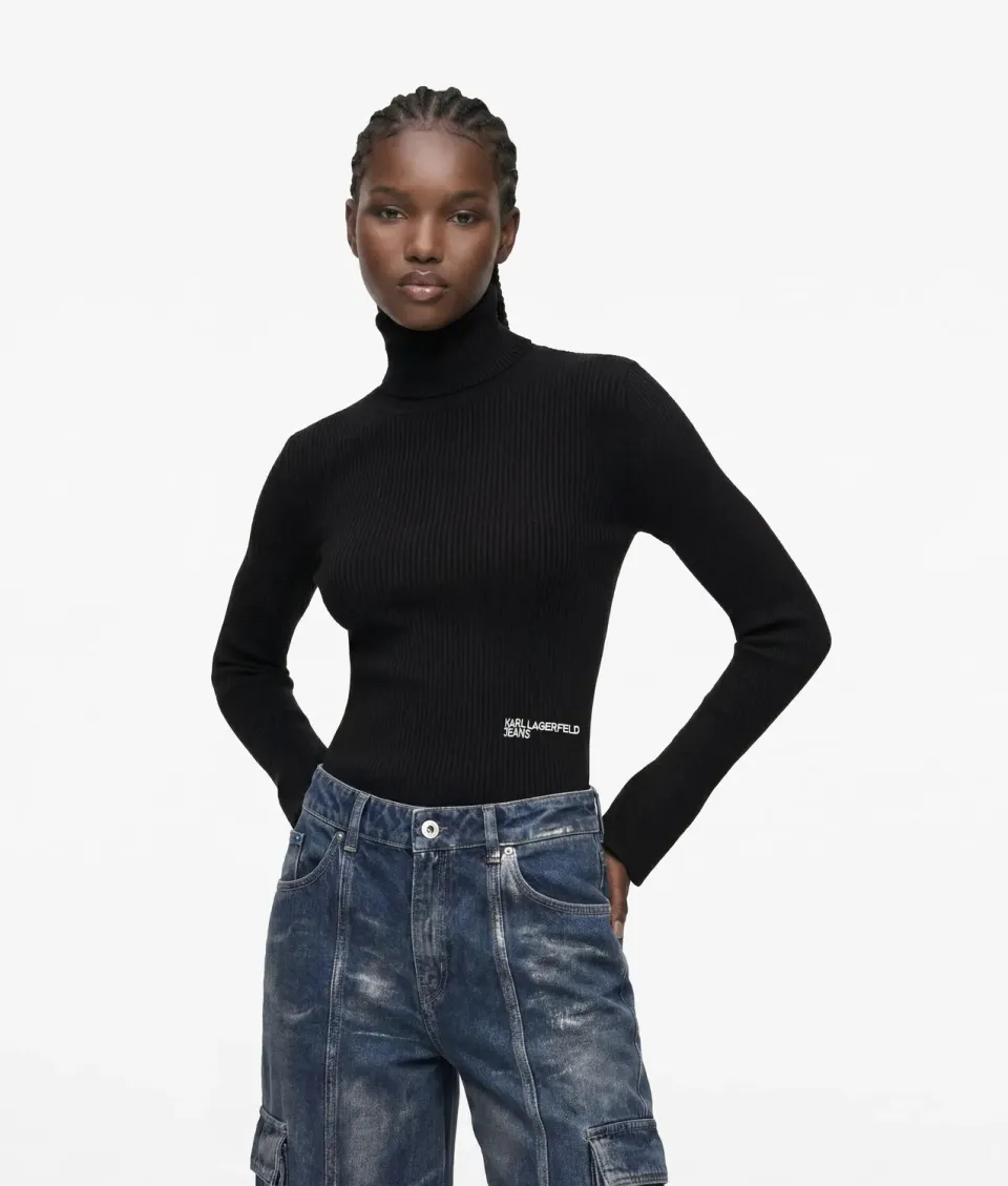 Karl Lagerfeld KL Jeans Rollkragenpullover Feinstrick