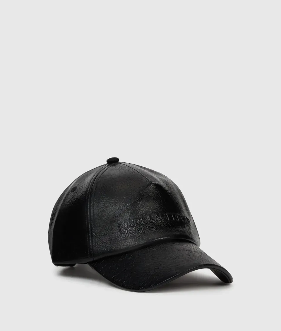 Karl Lagerfeld KL Jeans Cap One Size Kunstleder Cracked-Optik