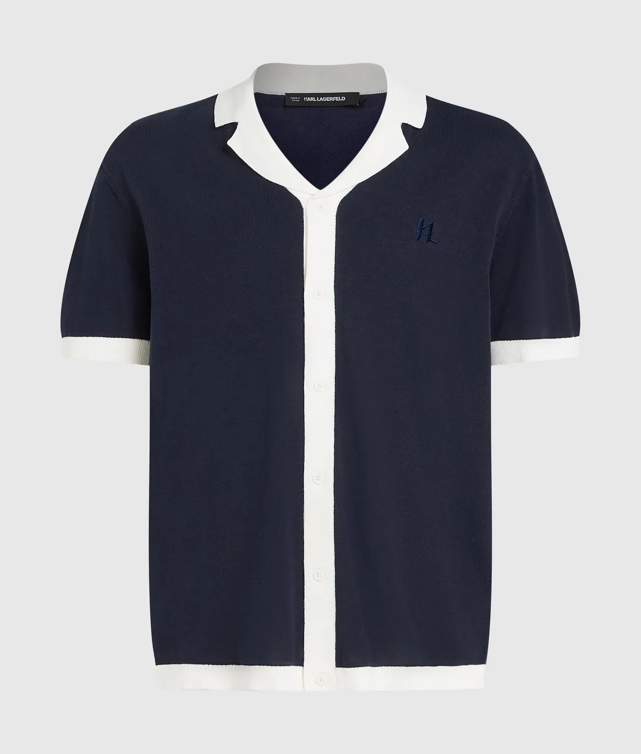 Karl Lagerfeld Monogram Poloshirt Strick Baumwolle Stick