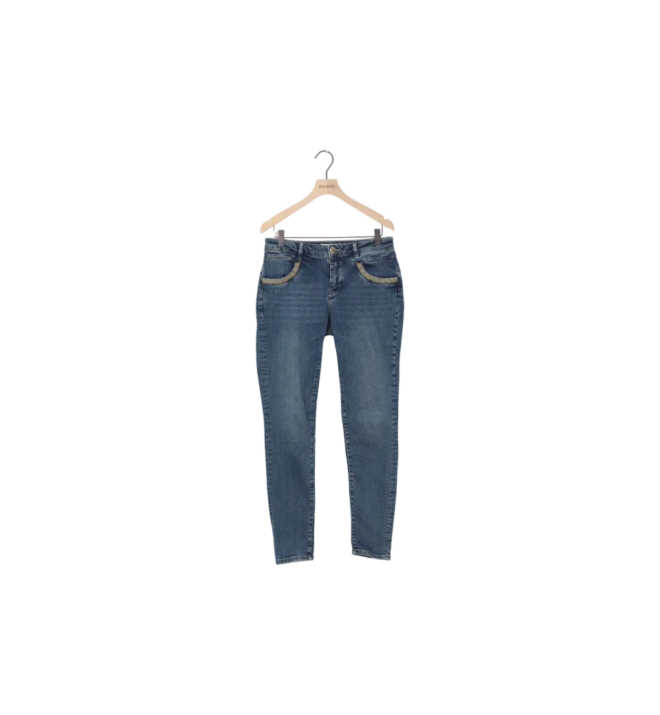 Mos Mosh MMNaomi Sapphire Jeans Blau 28 Regular Pailletten