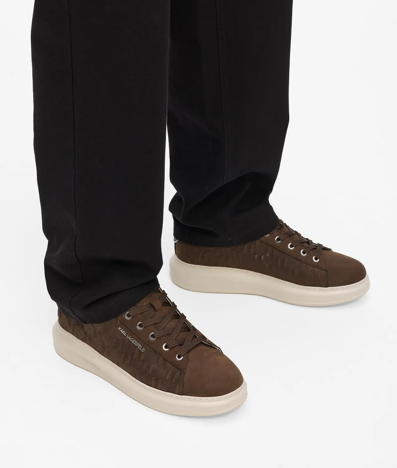 Karl Lagerfeld Monogram Kapri Sneaker Nubuk Größe 7-13 Logo