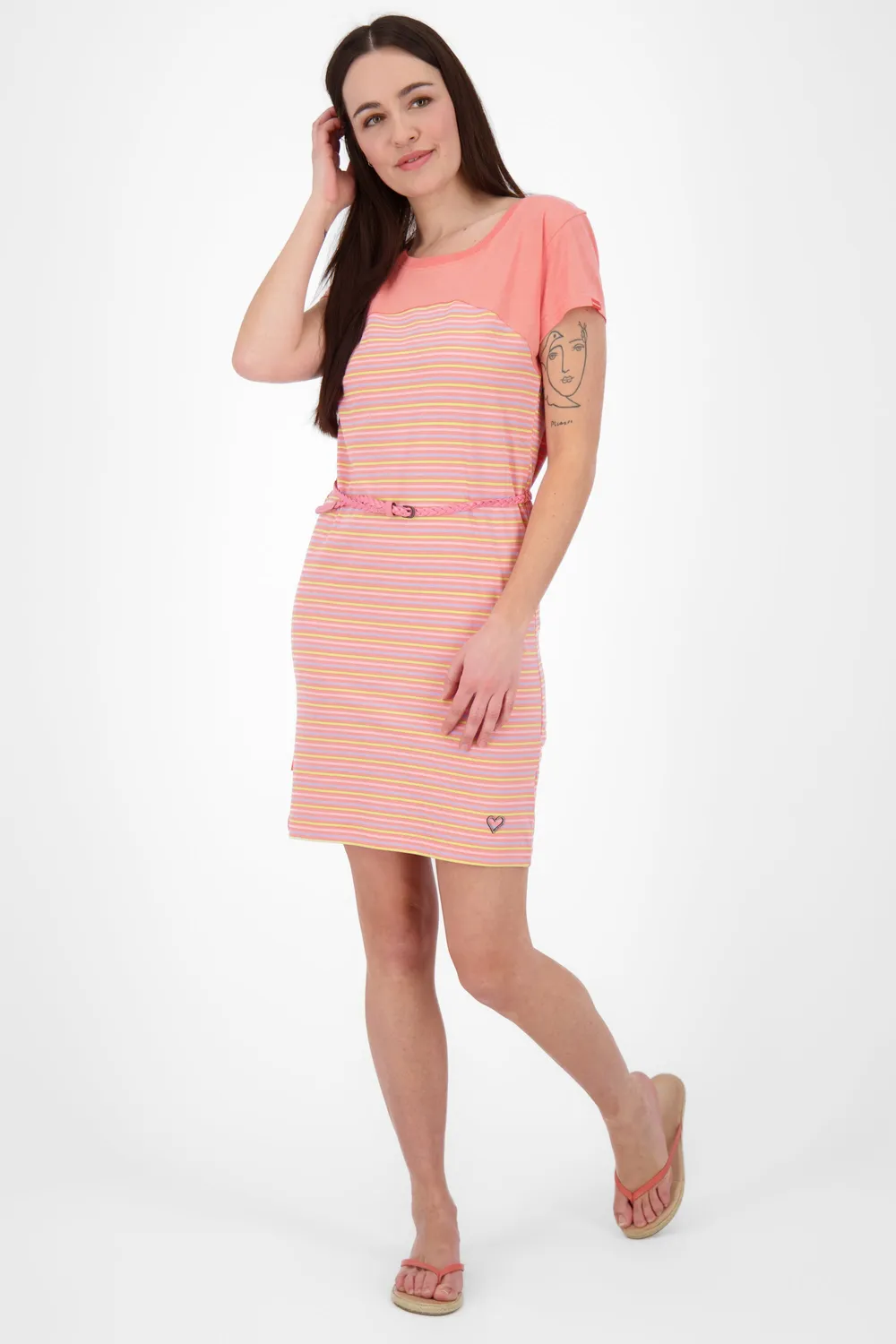 Alife & Kickin ClariceAK Kleid Orange Streifenmuster