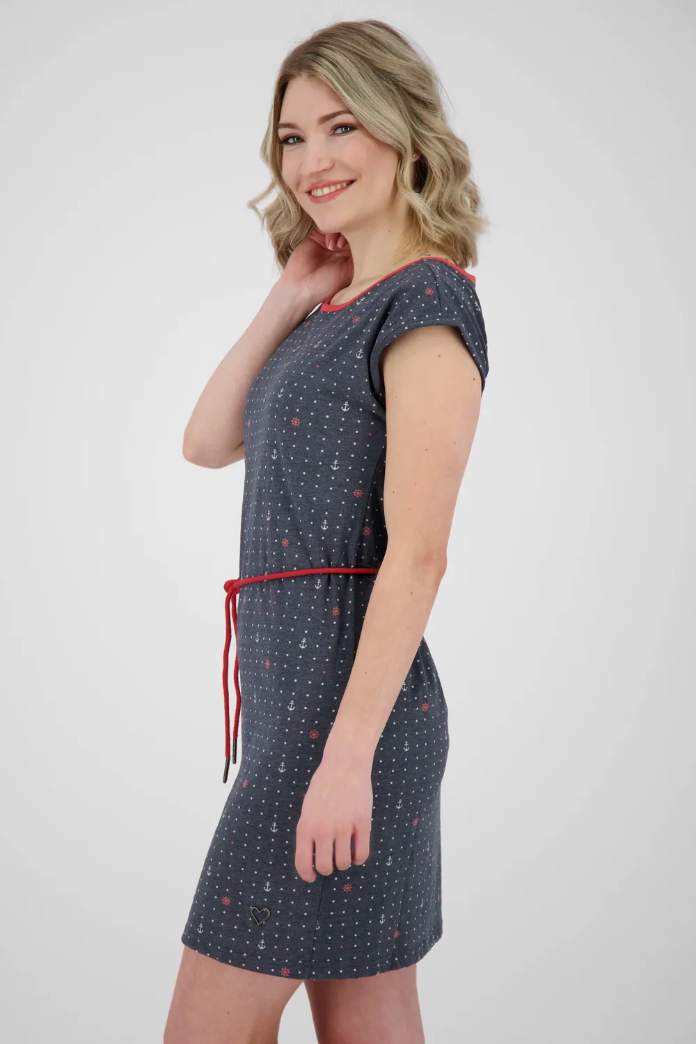 Alife & Kickin EllenAK B Kleid Dunkelblau Gemustert Gürtel