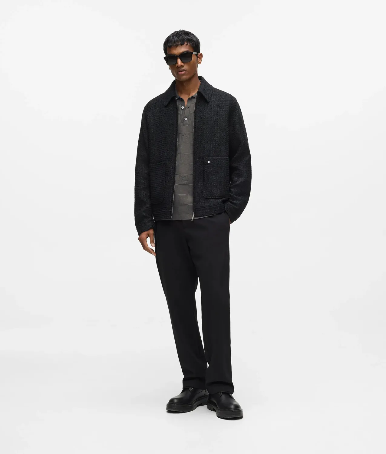 Karl Lagerfeld Monogram Checked Poloshirt kariert