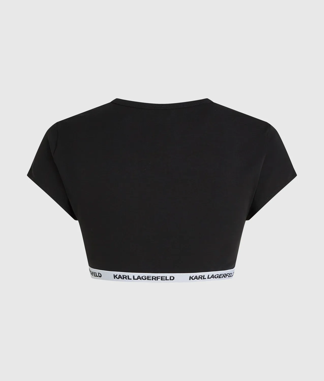 Karl Lagerfeld Logo Band Crop Top Bio-Baumwolle