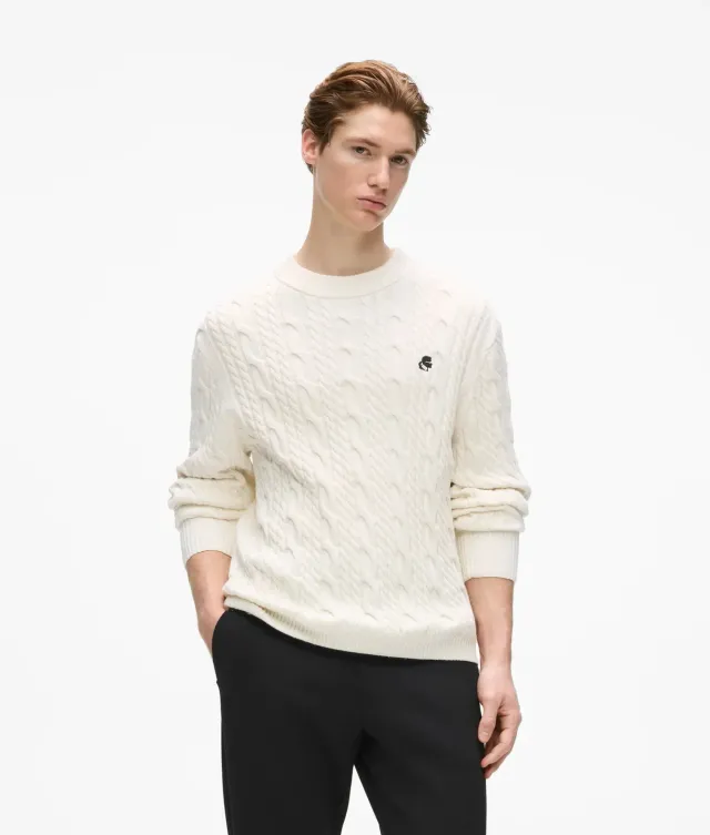 Karl Lagerfeld Kameo Zopfstrick Pullover Rundhals Stick