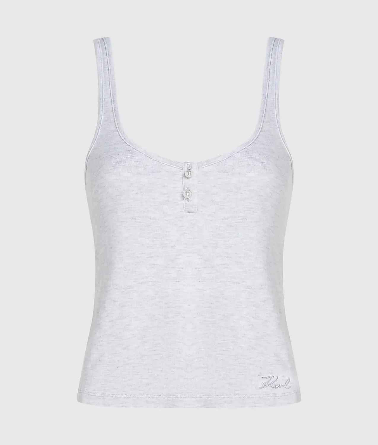 Karl Lagerfeld Loungewear Tank Top Perlen-Ausschnitt
