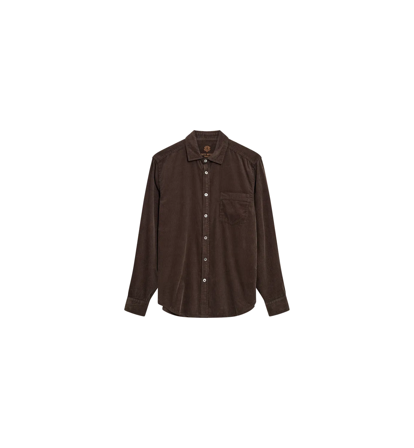 Mos Mosh MMGAlden Cordhemd Regular Hemd Schwarz Kaffee