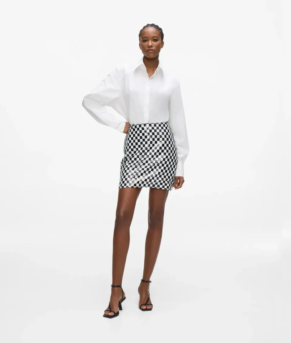 Karl Lagerfeld Checkerboard Pailletten Minirock