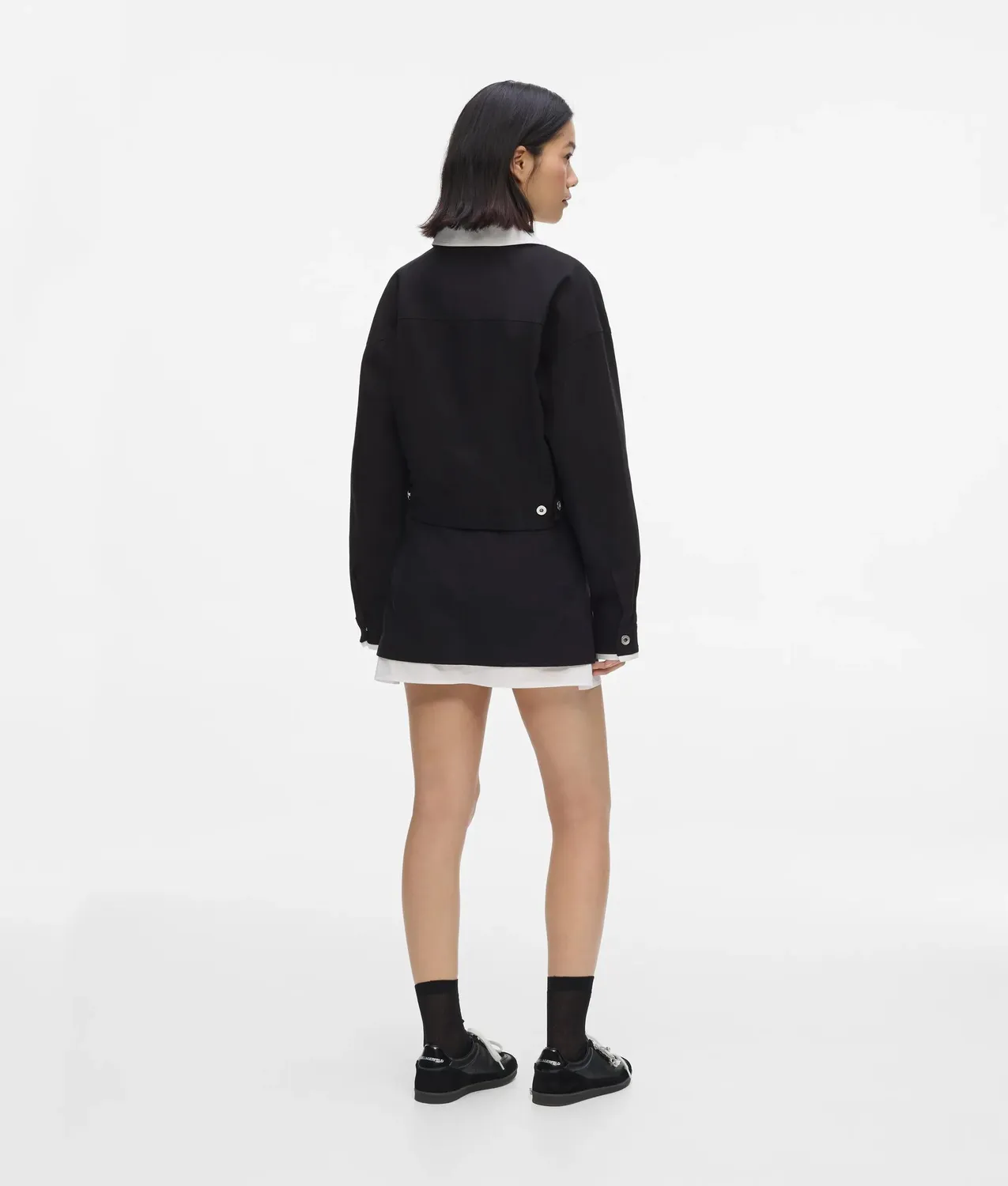 Karl Lagerfeld KL Jeans Minirock Canvas Schwarz-Weiß