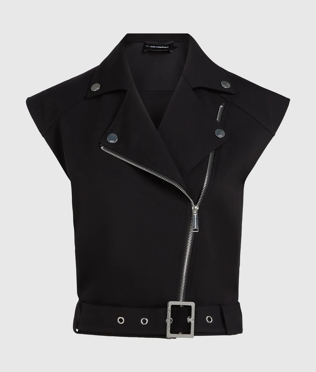 Karl Lagerfeld Jersey Biker Sweatshirt ärmellos mit Gürtel
