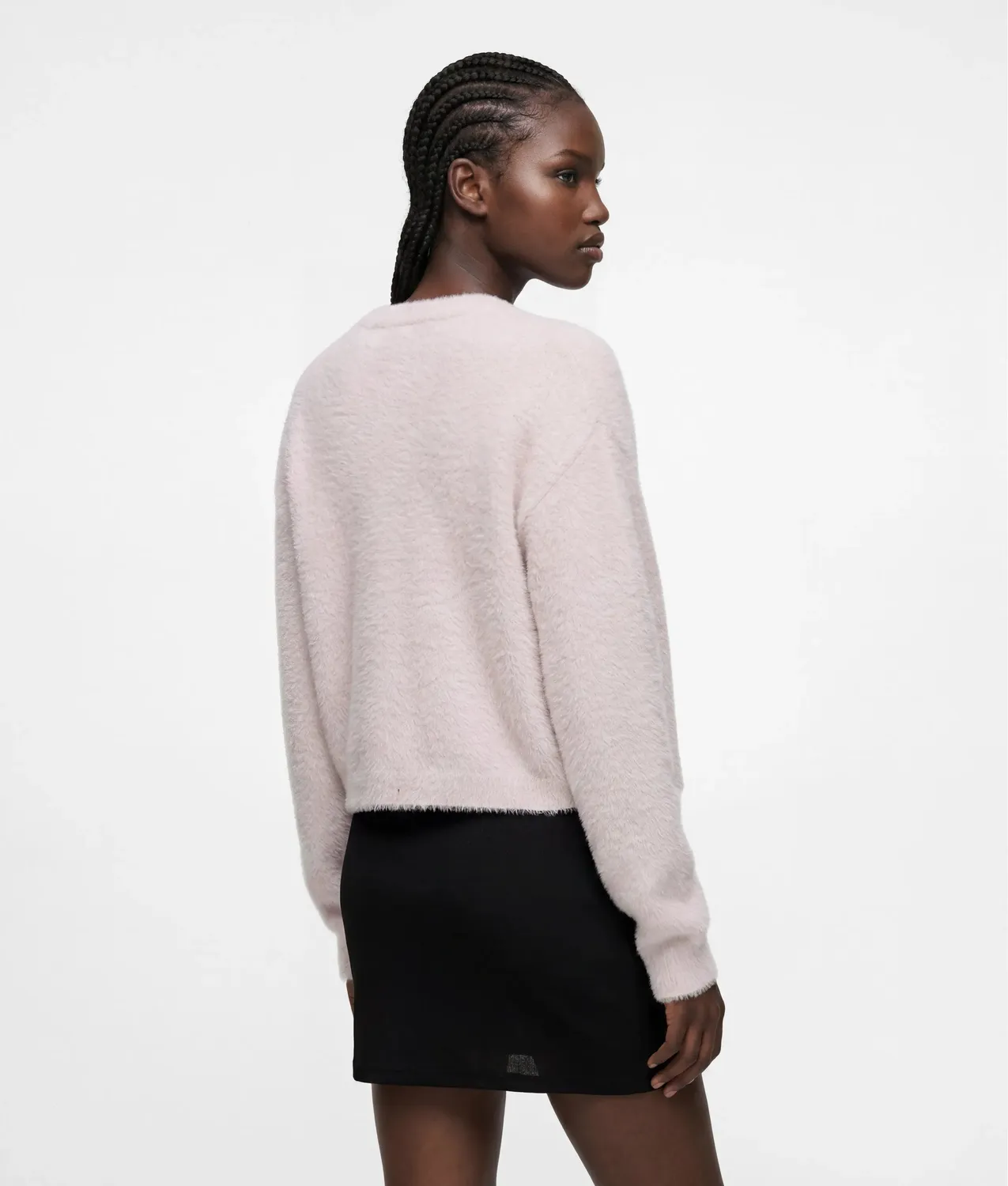 Karl Lagerfeld Cropped Fluffy Cardigan Strickjacke S warm