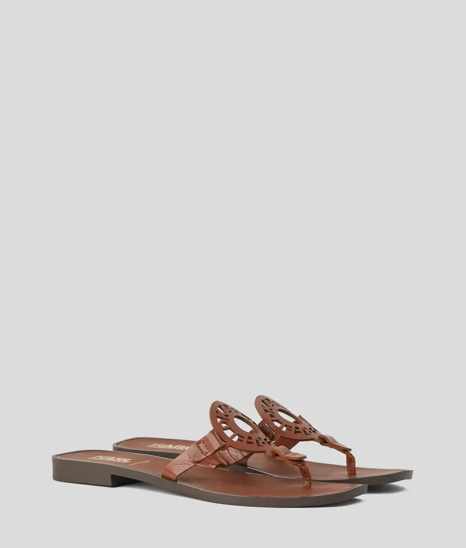 Karl Lagerfeld Ring Logo Sandalen Leder
