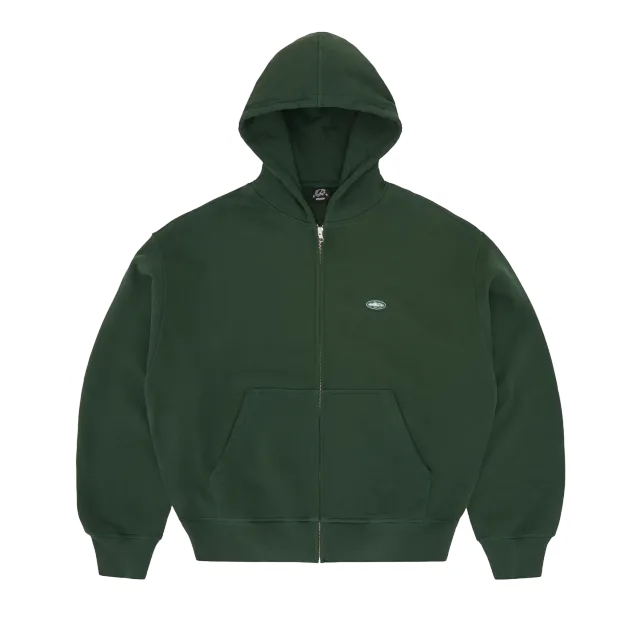 Corteiz Mini Island Zip Hoodie Forestgrün Baumwolle