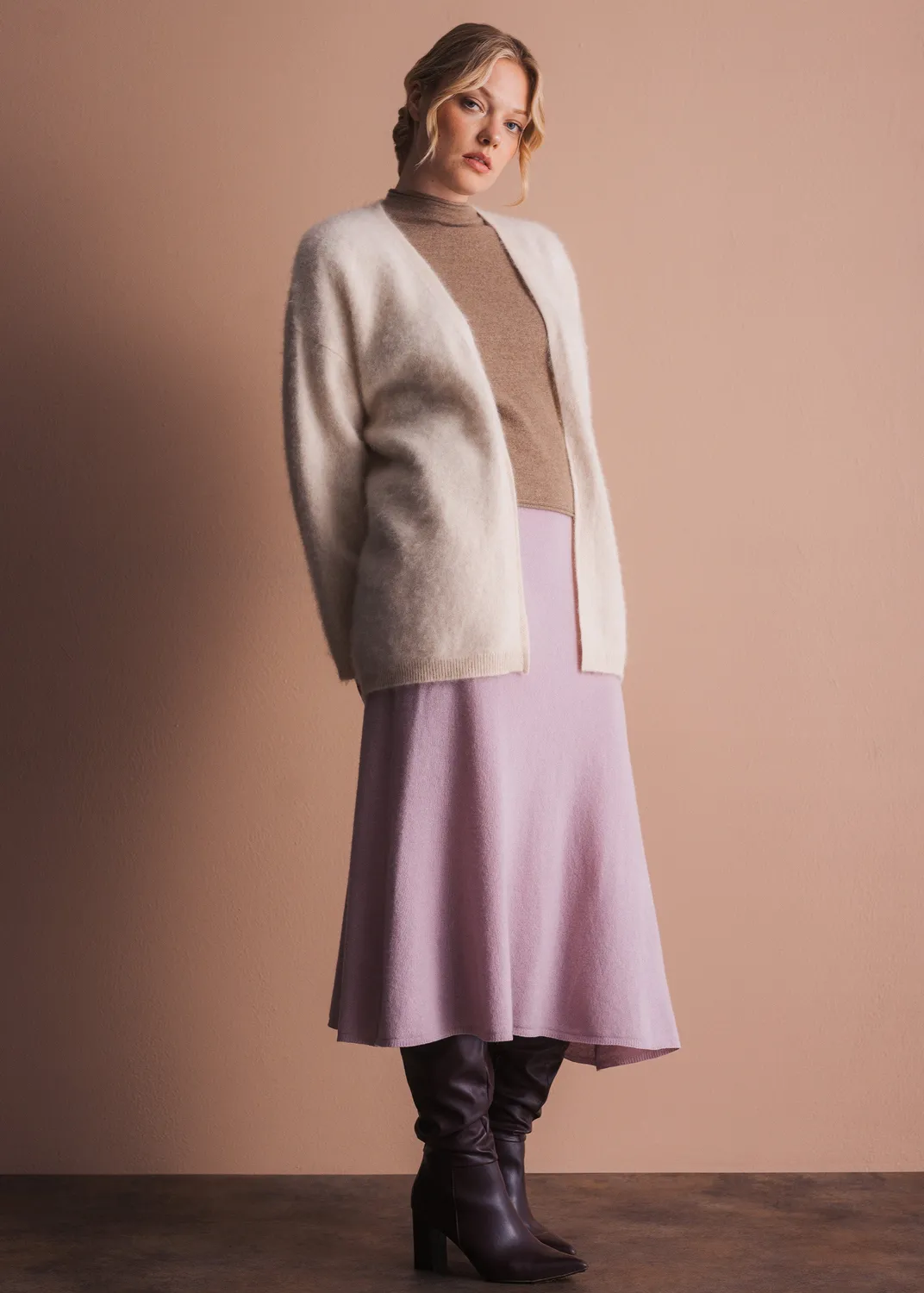 Senatex Cardigan offen Merinowolle gebrusht S-L