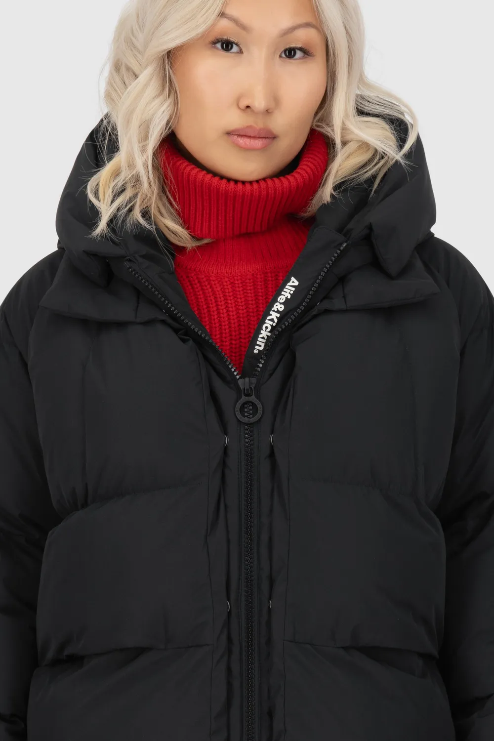 Alife & Kickin LykkeAK A Puffer Parka Schwarz Damen Winter