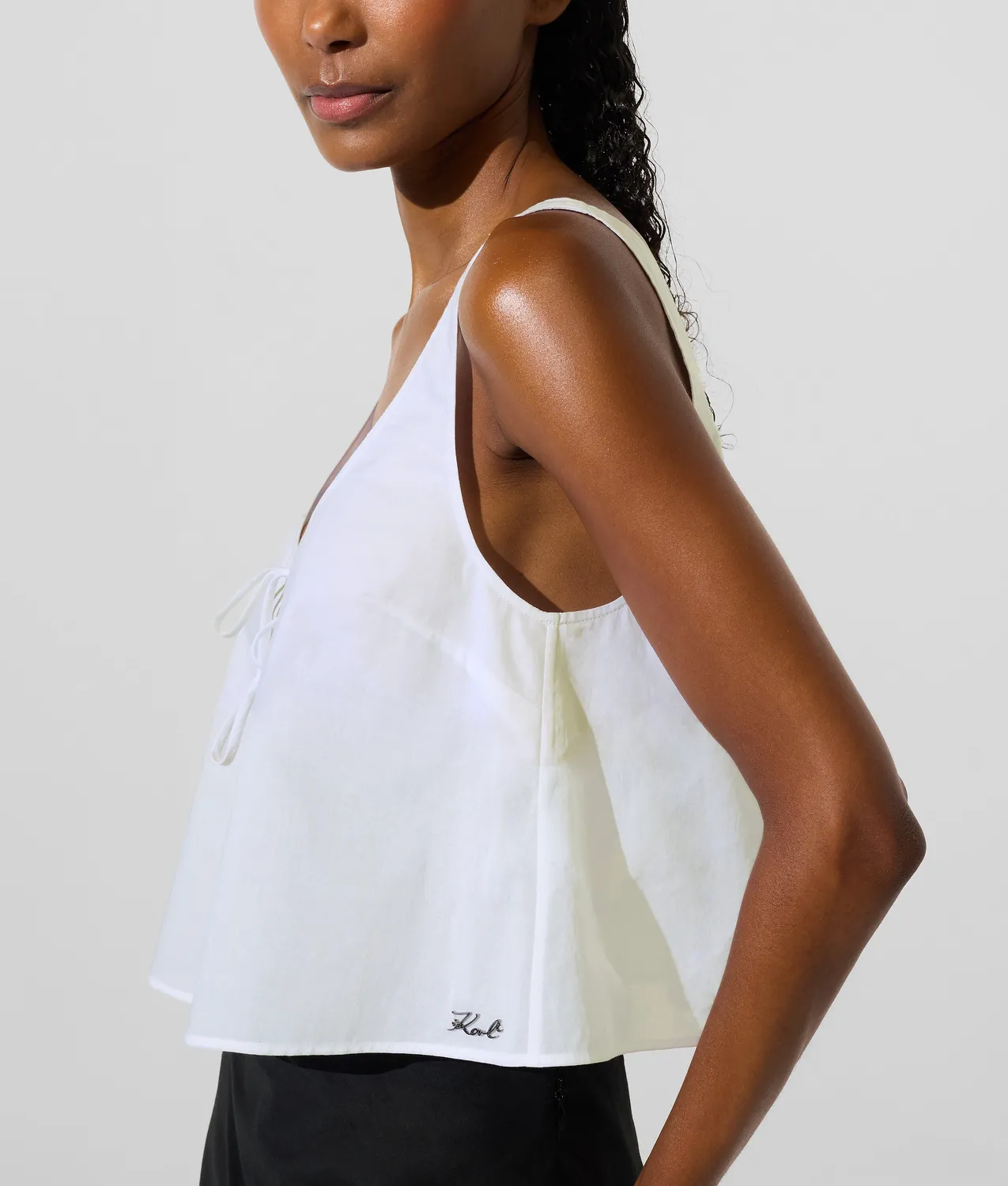 Karl Lagerfeld Tie-Front Strandtop Baumwolle ärmellos