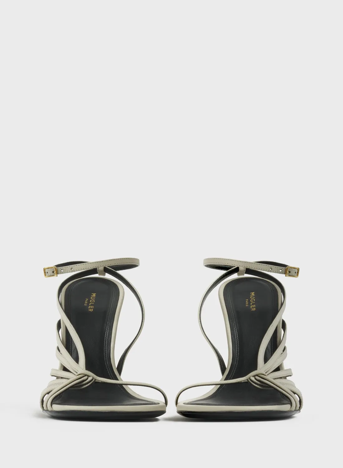 Mugler Milk Knotted T-Strap Sandalen 105 Weiß