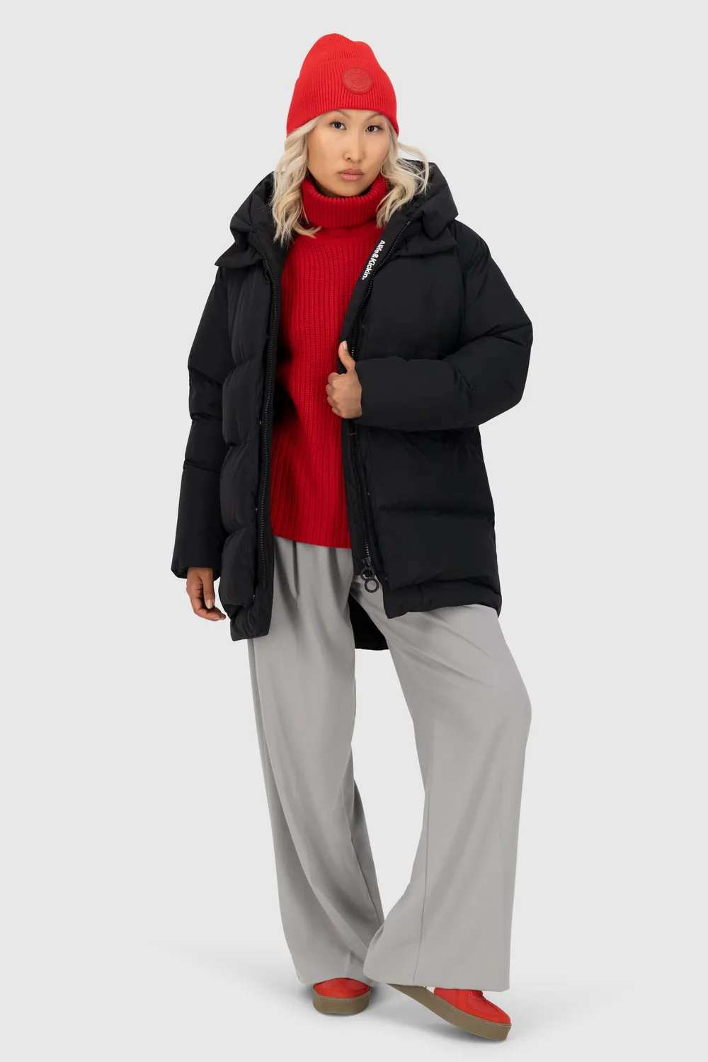 Alife & Kickin LykkeAK A Puffer Parka Schwarz Damen Winter