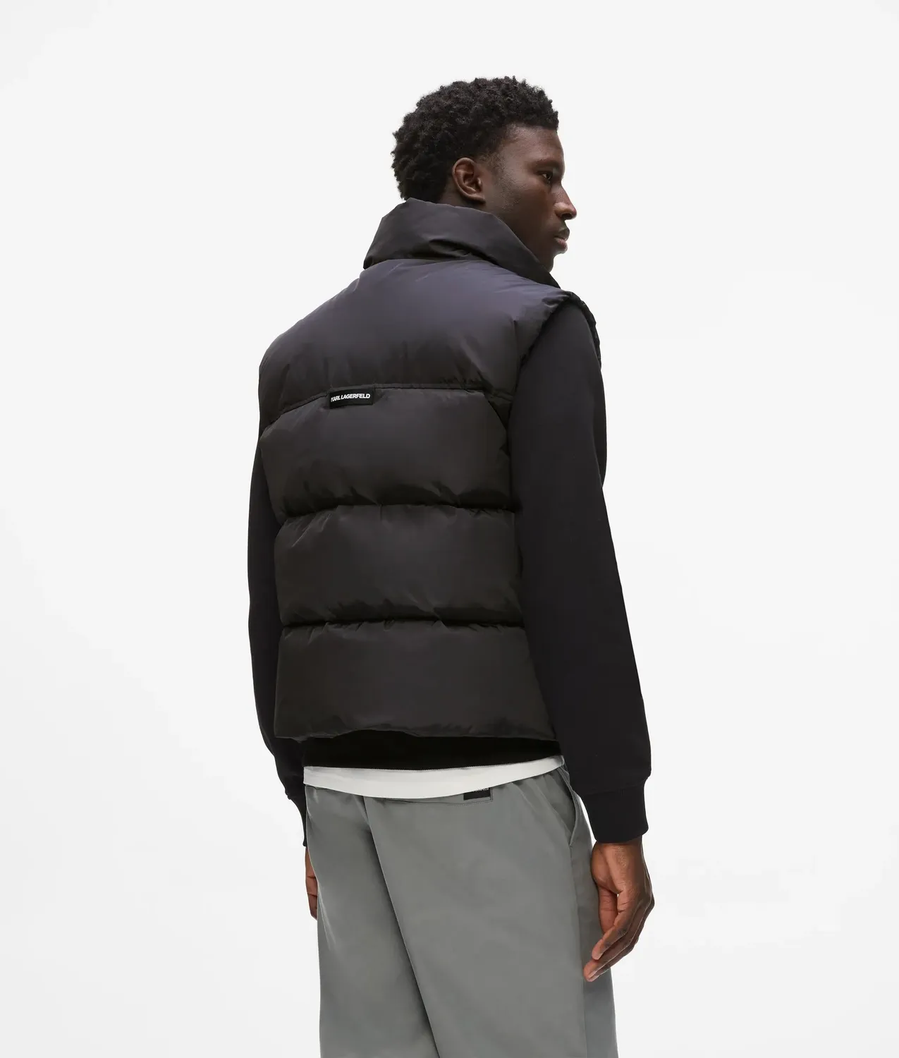 Karl Lagerfeld Logo Patch Puffer Weste Stepp