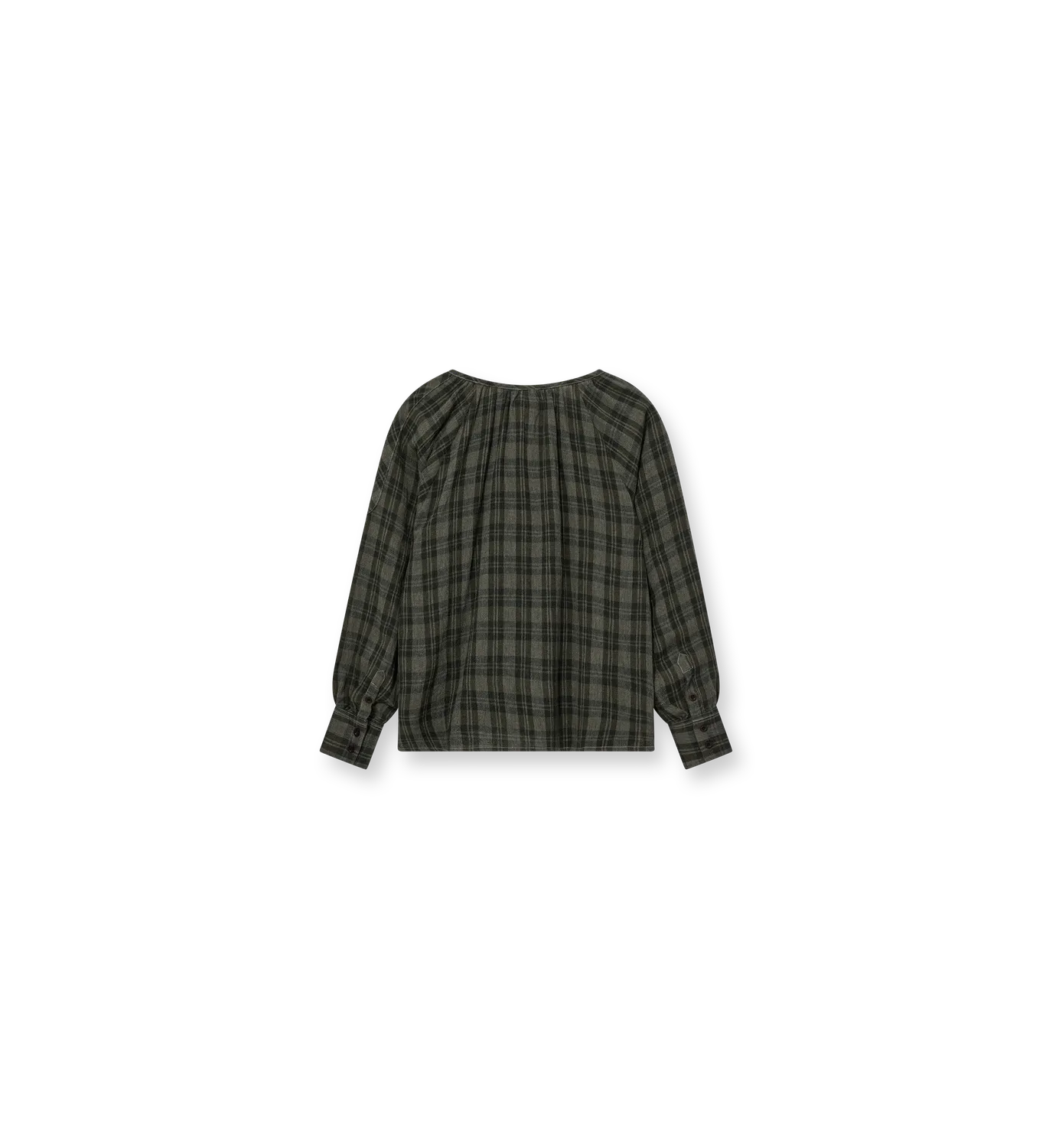 Mos Mosh MMHChe Check Bluse Kombu Green Karo Relaxed