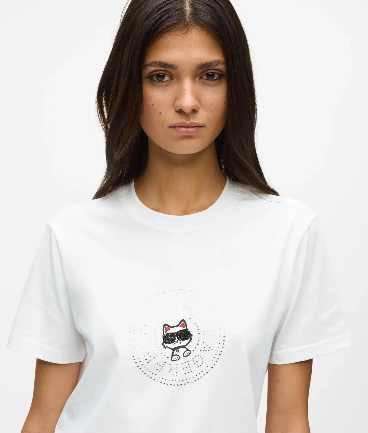 Karl Lagerfeld Ikon T-Shirt Circle Logo Bio-Baumwolle