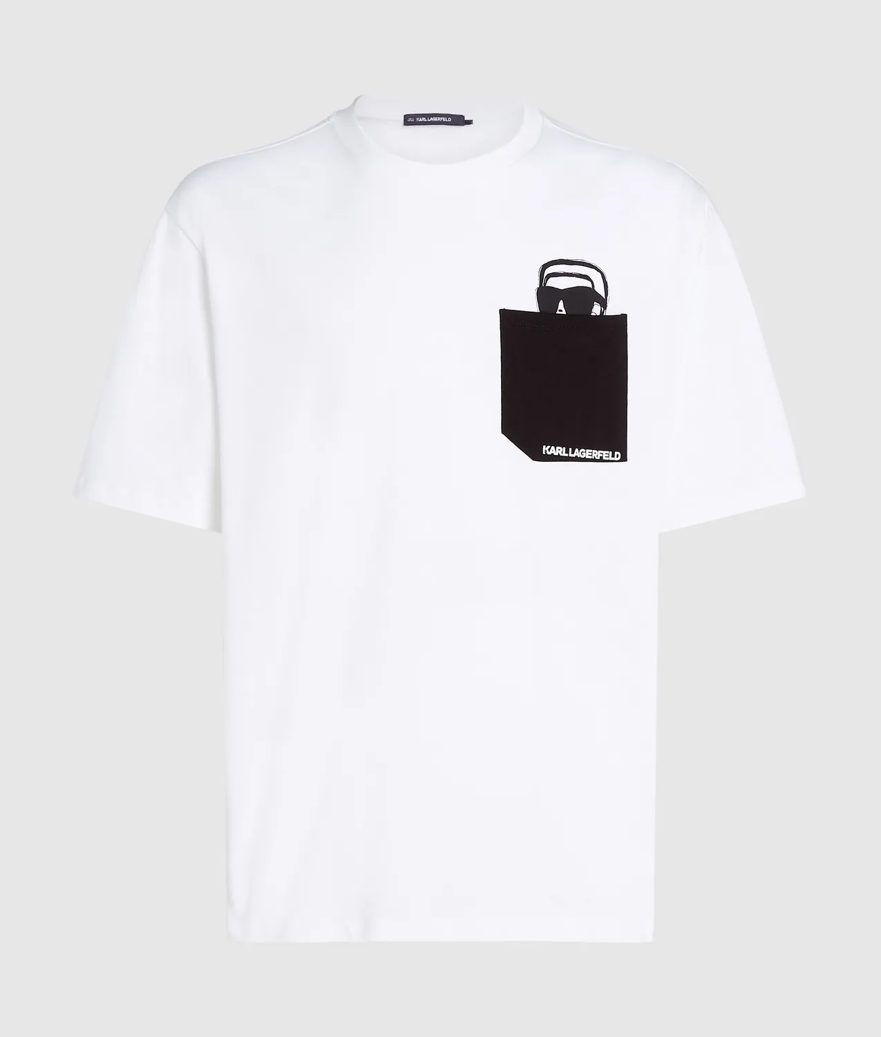 Karl Lagerfeld Ikon Peek-a-Boo Pocket T-Shirt Bio-Baumwolle