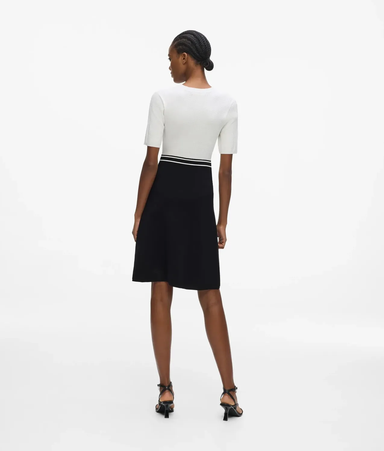 Karl Lagerfeld Logo Two-Tone Strickkleid Damen Figurbetont