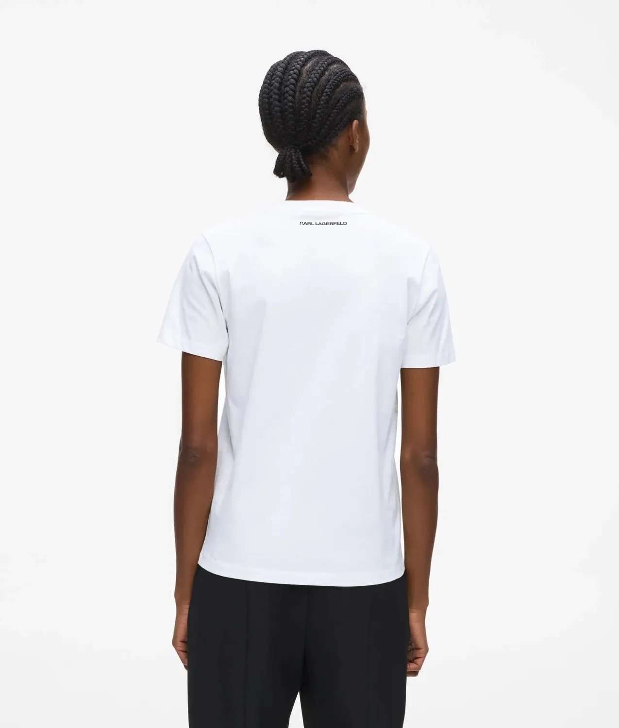 Karl Lagerfeld Illustrated Portrait T-Shirt Damen Bio-Baumwolle