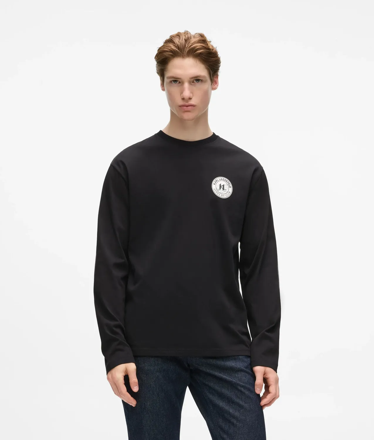 Karl Lagerfeld Après Ski Club Langarmshirt Baumwolle schwarz