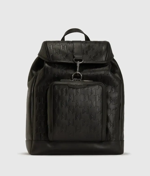 Karl Lagerfeld K/Loom Leder Rucksack Monogramm Laptop