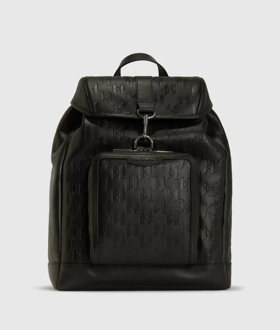 Karl Lagerfeld K/Loom Leder Rucksack Monogramm Laptop