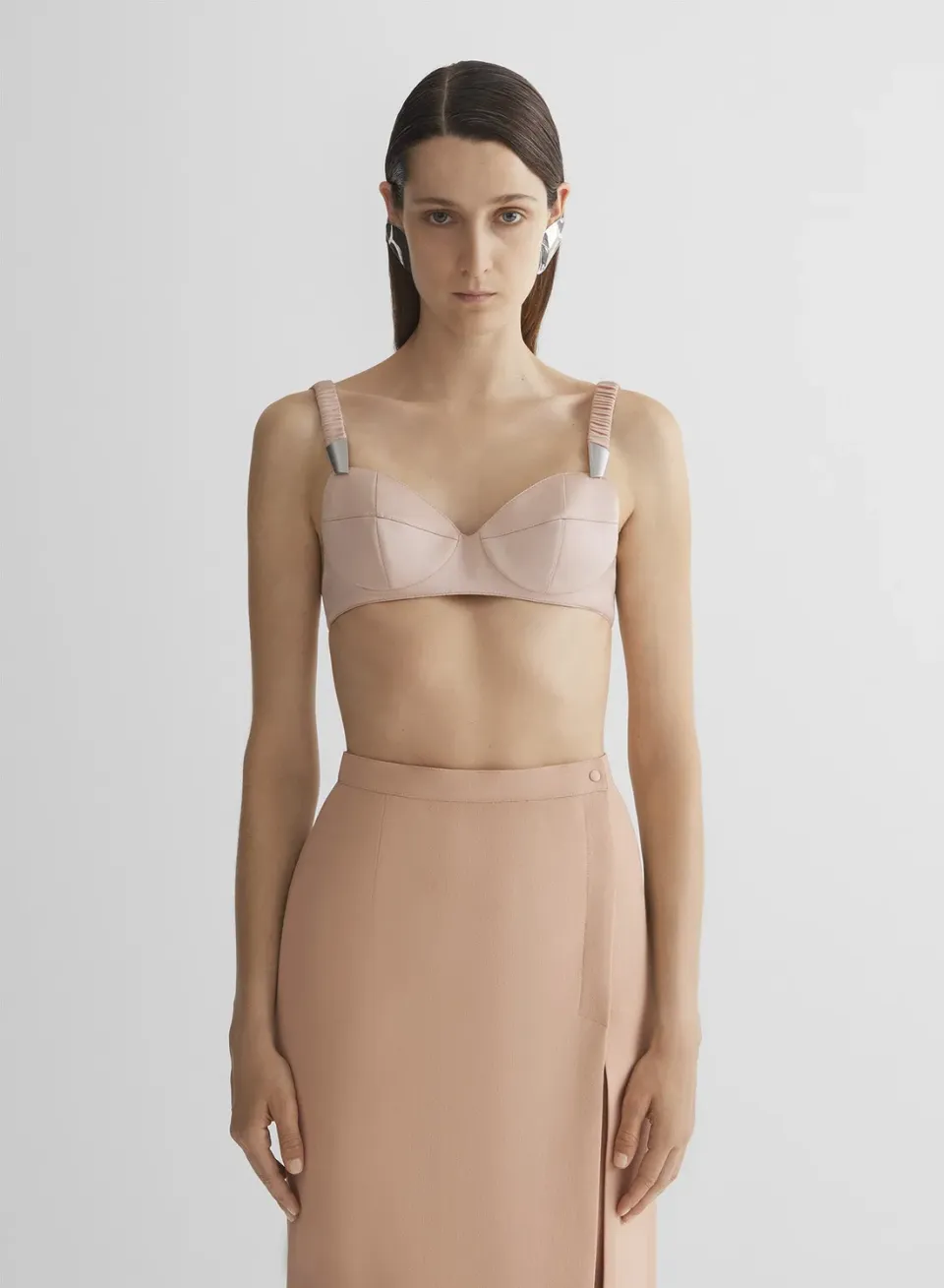 Mugler Re/Edit Lingerie BH Top Satin nude