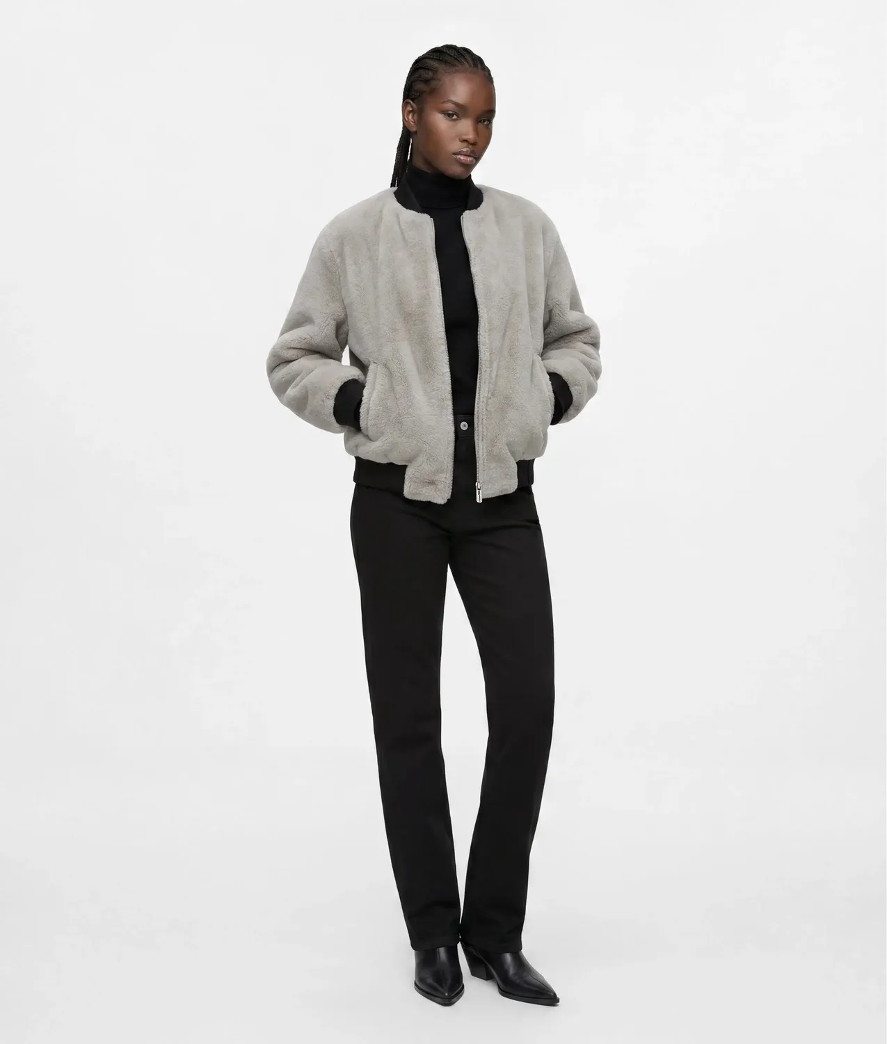 Karl Lagerfeld Reversible Bomberjacke Kunstfell Wende