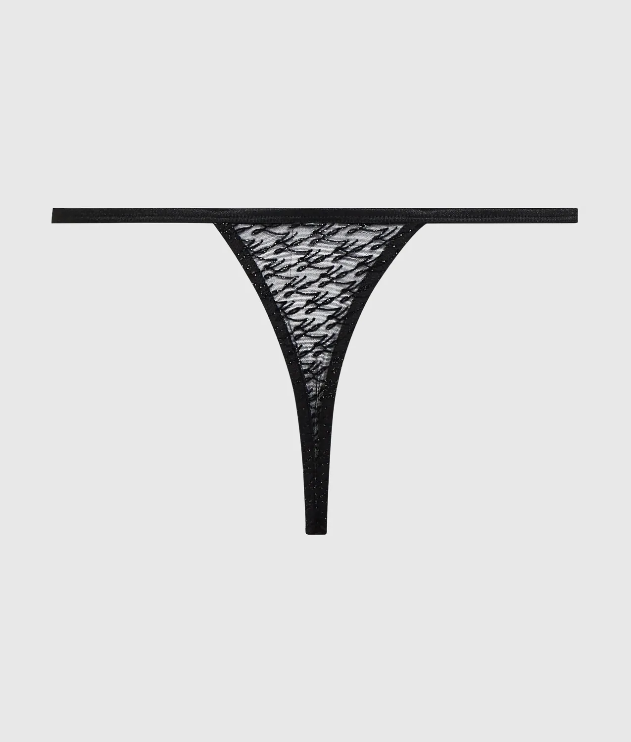 Karl Lagerfeld Autograph Mesh String Tanga Glitzer-Logo
