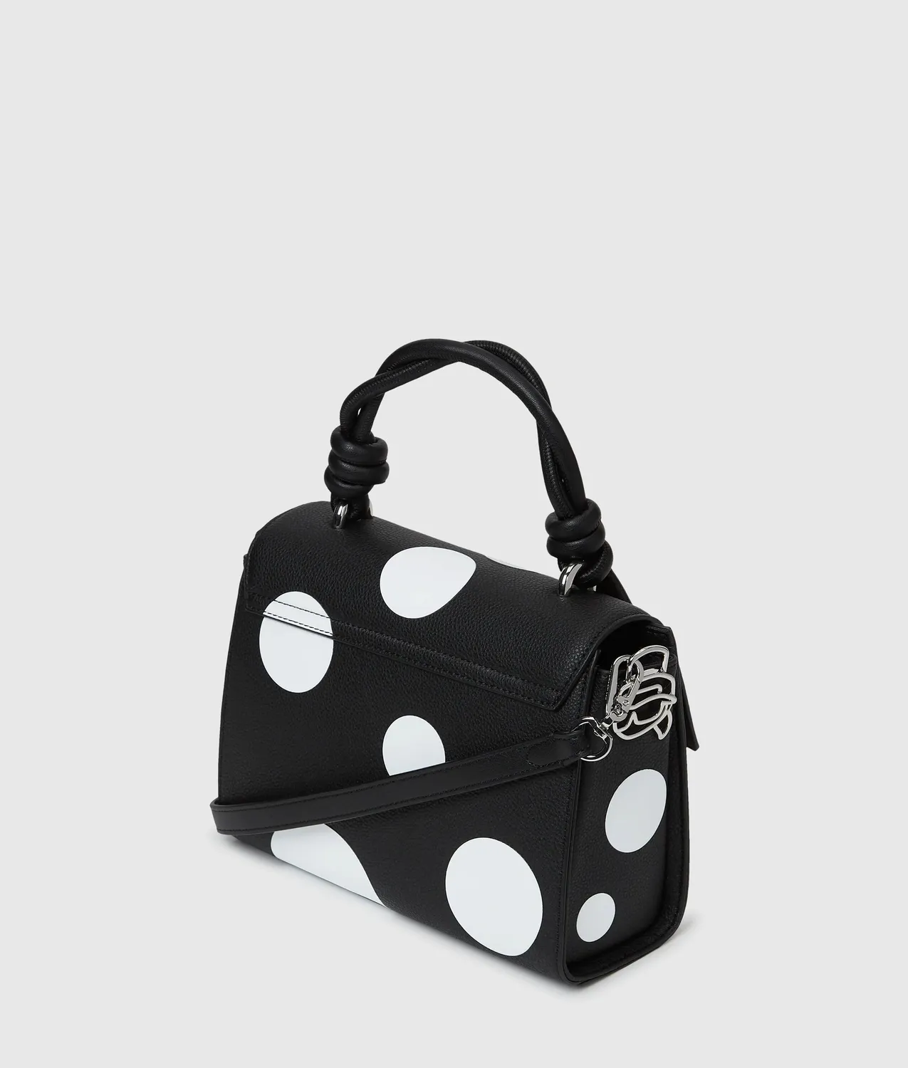 Karl Lagerfeld Ikon Pebble Satchel-Tasche schwarz Uni