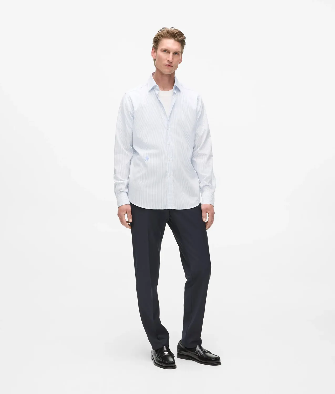 Karl Lagerfeld Modern-fit Hemd Kentkragen Baumwolle