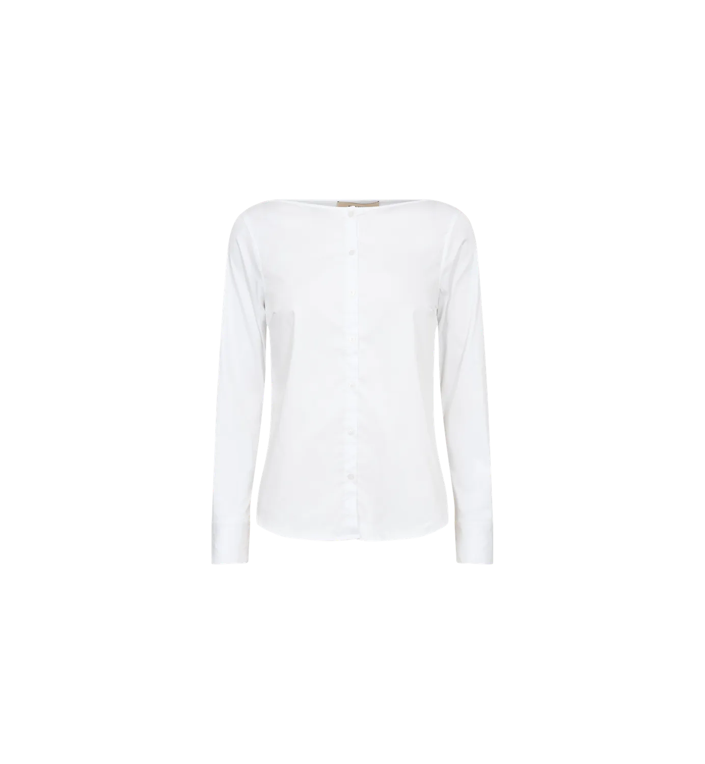 Mos Mosh MMManda Boatneck Bluse Langarm Weiß fitted