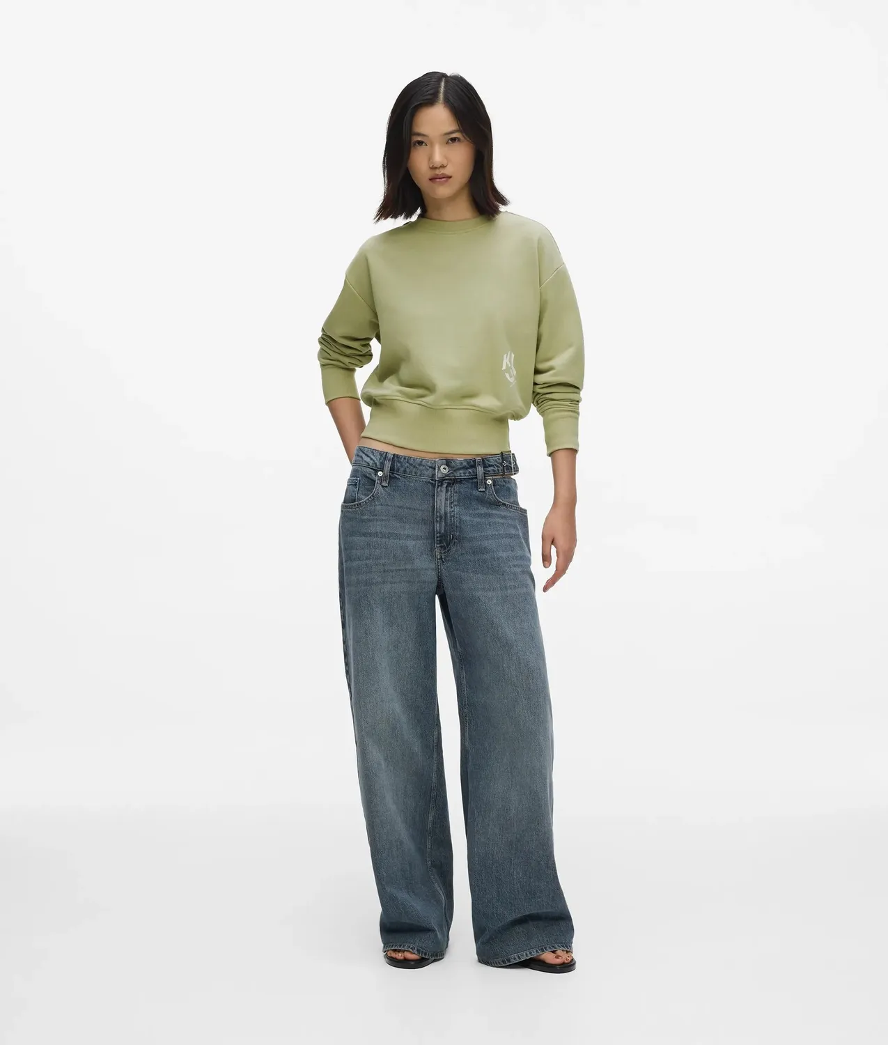 Karl Lagerfeld Jeans Monogram Sweatshirt Crew-Neck schwarz