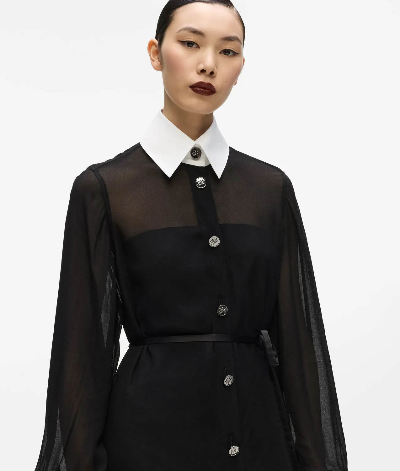 Karl Lagerfeld KL Studio Georgette Shirtkleid mit Gürtel