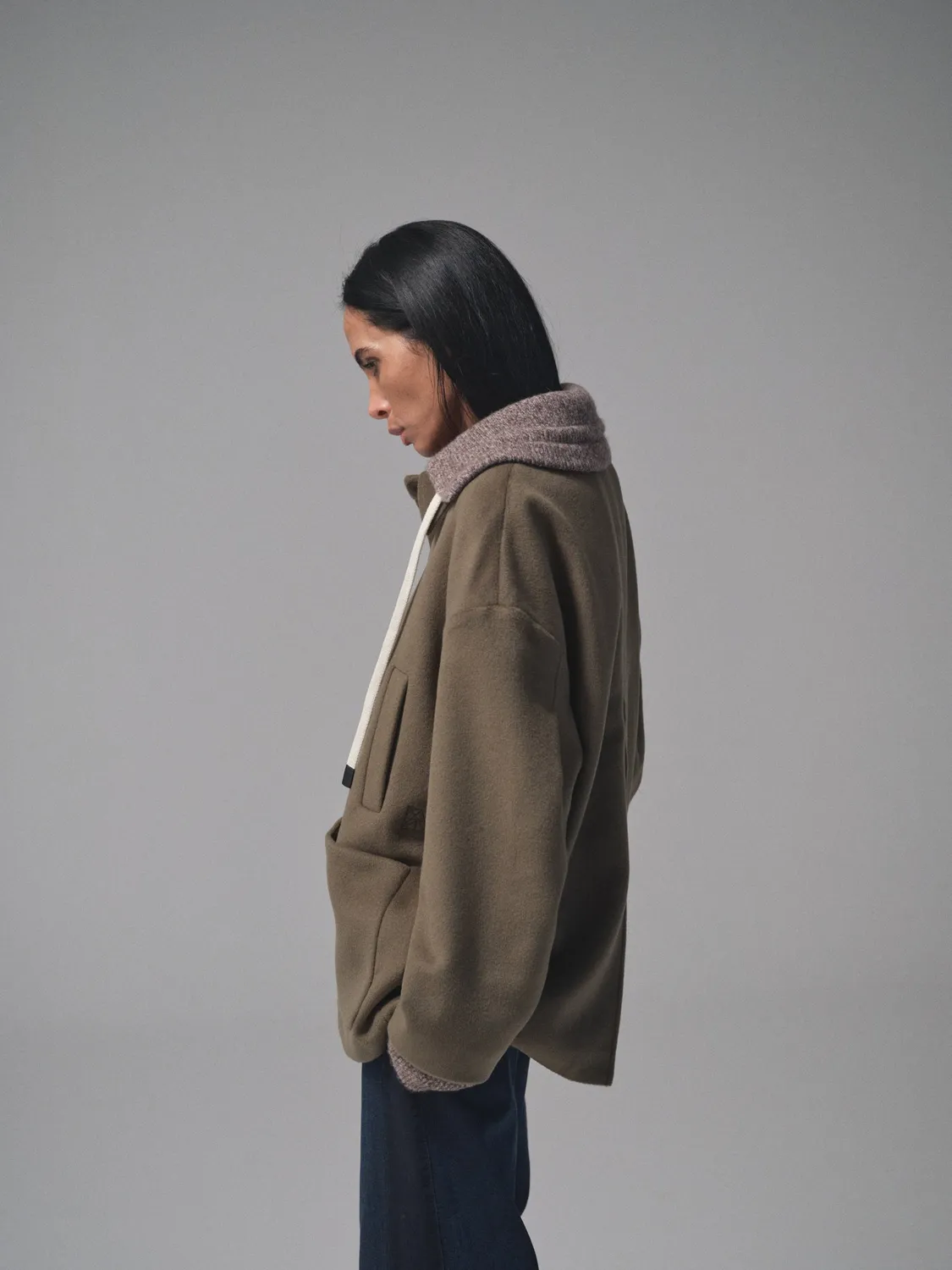 Mos Mosh Cover Cashmere Mantel Tarmac lang