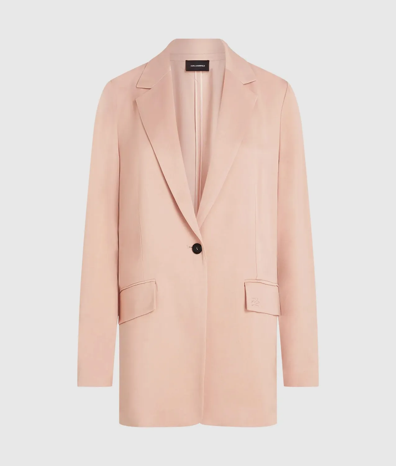 Karl Lagerfeld Satin-Blend Blazer einreihig Viskose