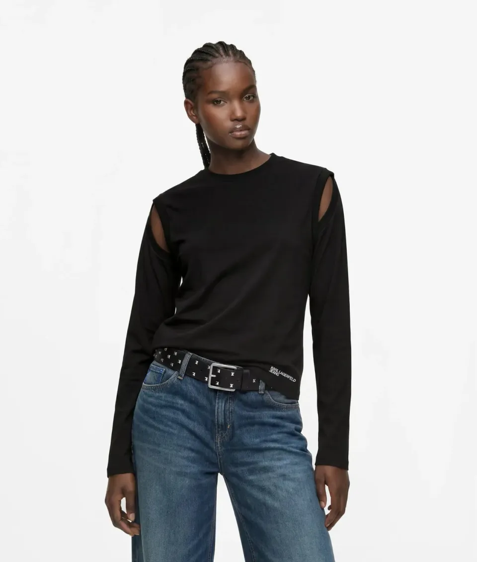 Karl Lagerfeld Jeans Cut-out Langarmshirt Baumwolle